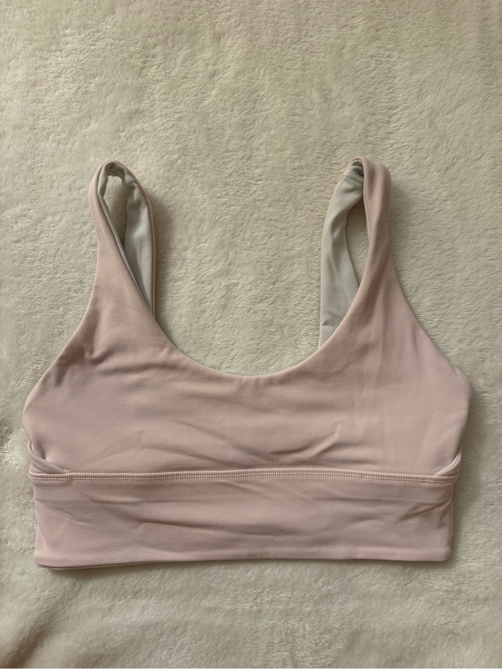 Women’s Reversible Light Pink Scoop Neck Sports Bra